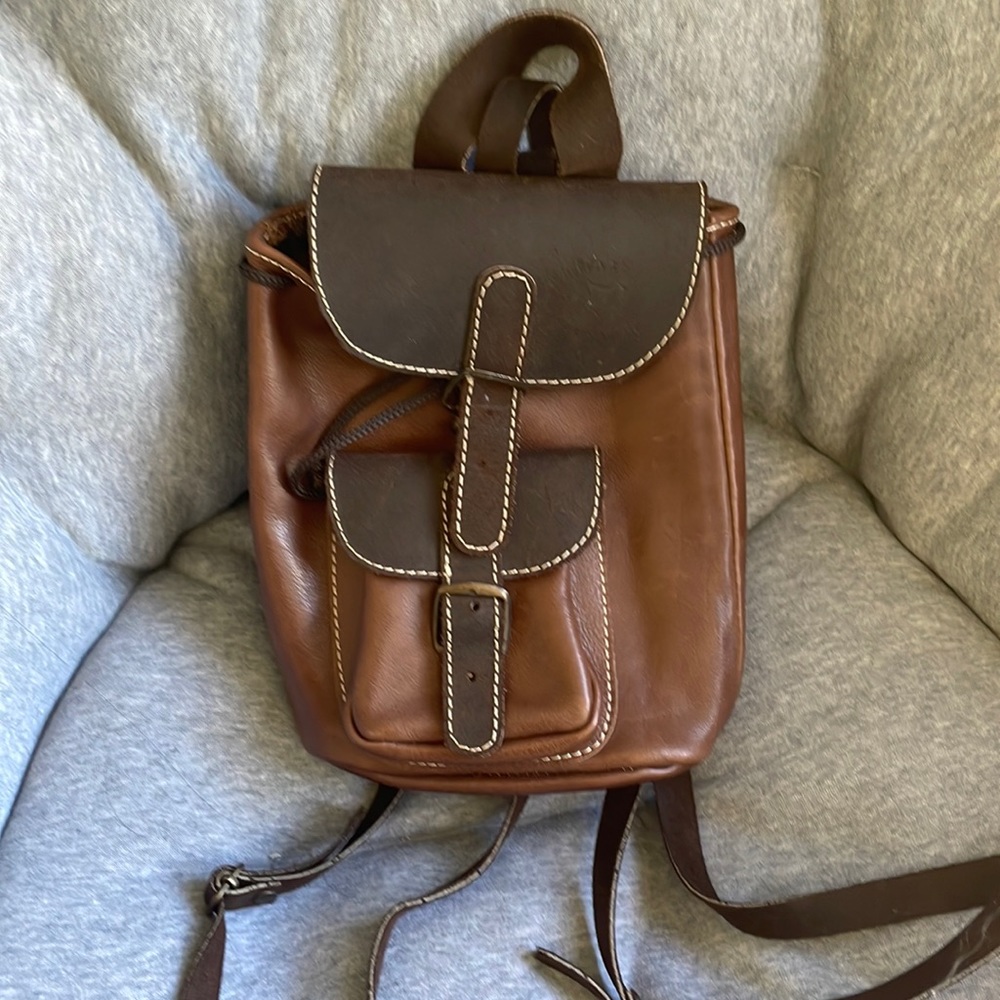 - Mini genuine leather backpack purse boho